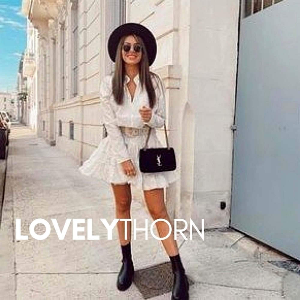 H&M // ltd ed blogger fave jacquard weave puff sleeve flare mini rocky barnes - Picture 16 of 16